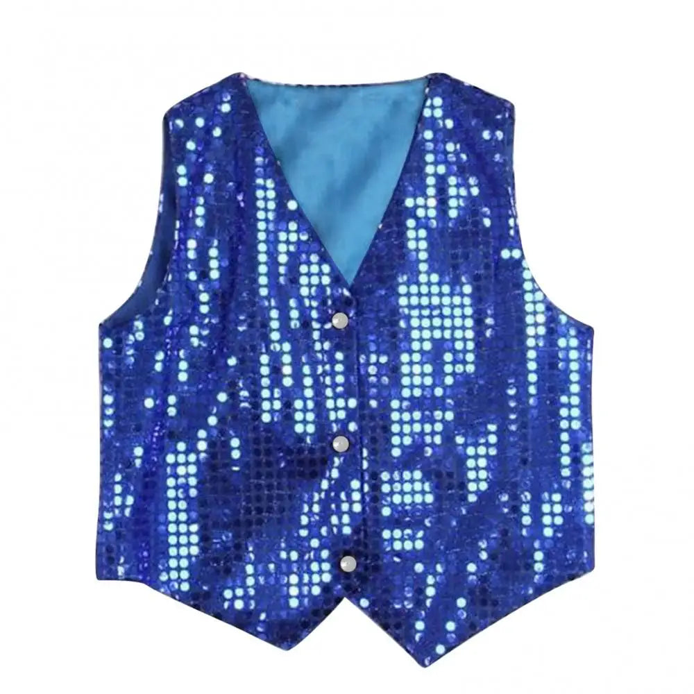 Unisex Sequined Vest for Kids – Stylish Hip-Hop Dance Party Outerwear - Premium vest from Lizard Vigilante - Just $19.88! Shop now at Lizard Vigilante