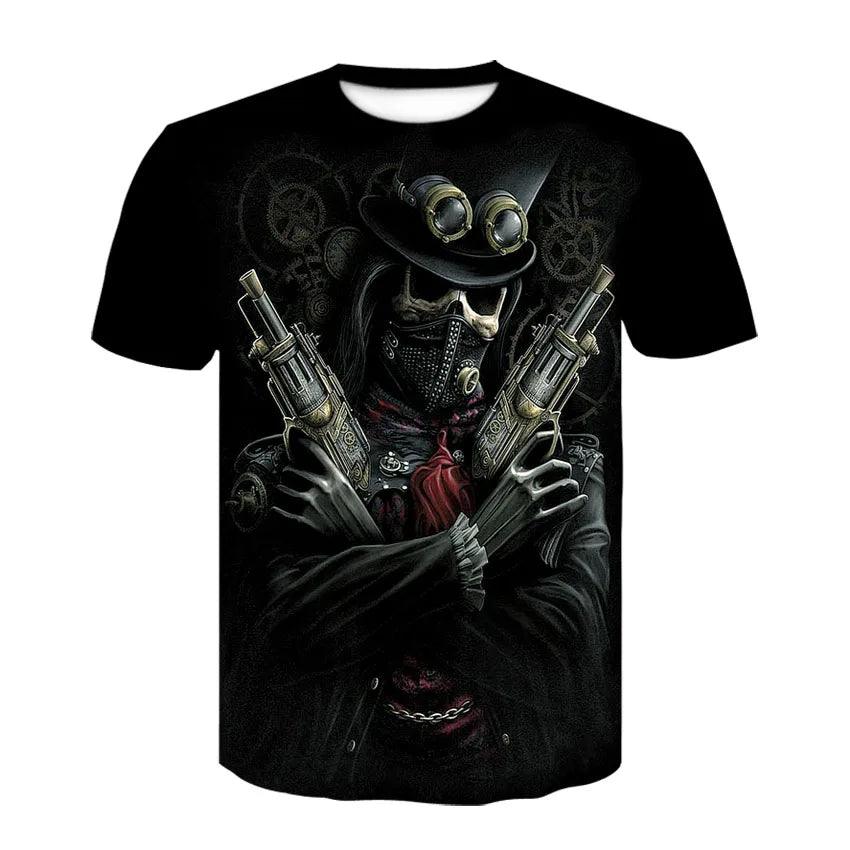 Summer Skull Art Pattern Quick-Dry Men's T-shirt Hip Hop 3D Print Personality Neck Short Sleeve  Fashion Clothes - Premium t-shirt from Lizard Vigilante - Just $22.99! Shop now at Lizard Vigilante