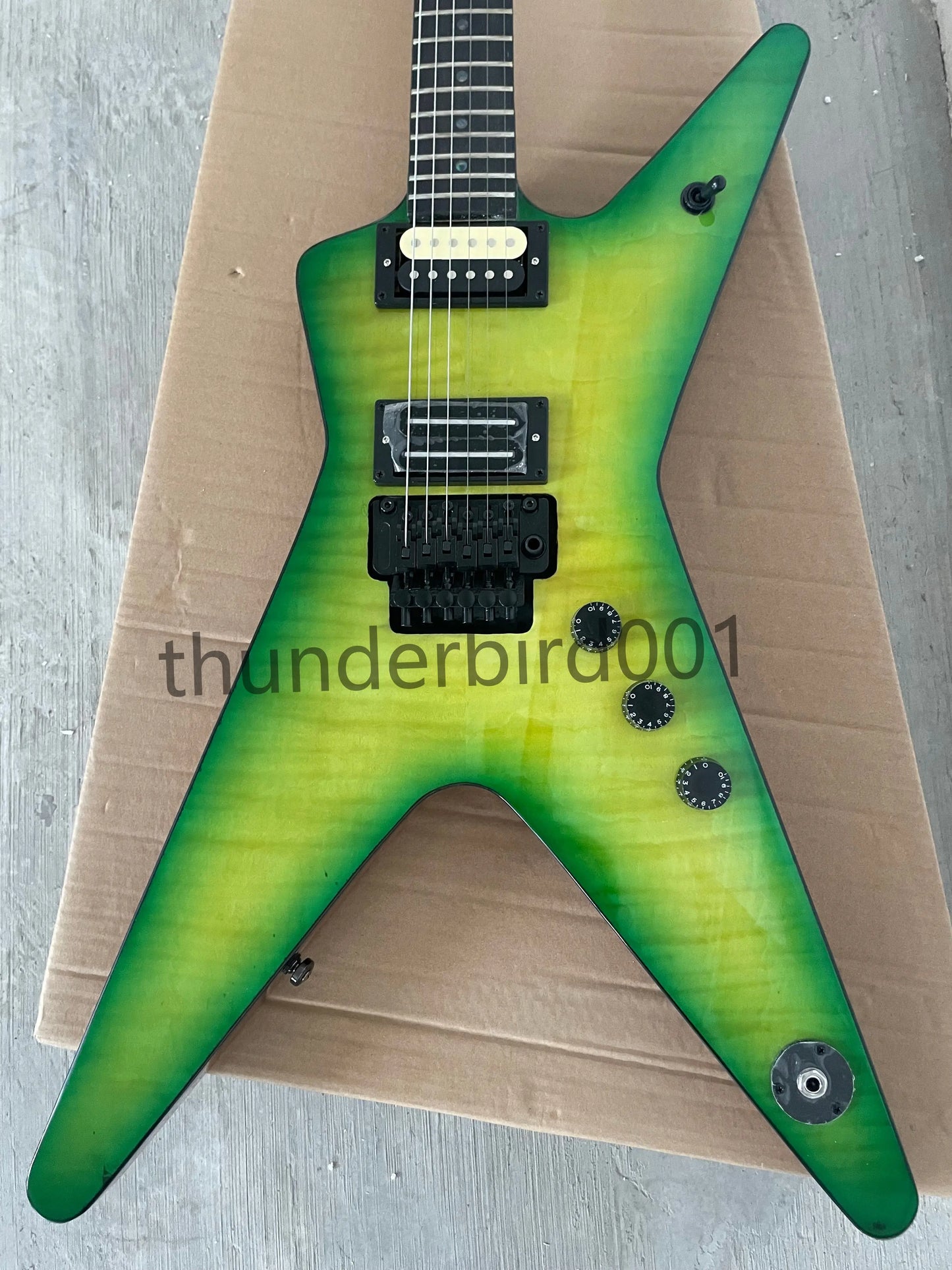Green Dime Slime V-Neck Shred Machine | Mahogany War-Axe Inspired By Dimebag Darrell’s Legendary Tone