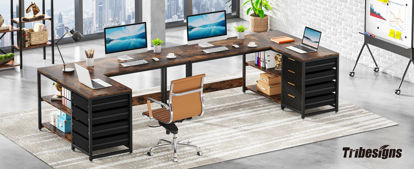 Tribesigns 59" Reversible L-Shaped Computer Desk with Storage Drawers & Shelves – Spacious Corner Office Desk for Home & Workspace - Premium desk from Lizard Vigilante - Just $244.88! Shop now at Lizard Vigilante