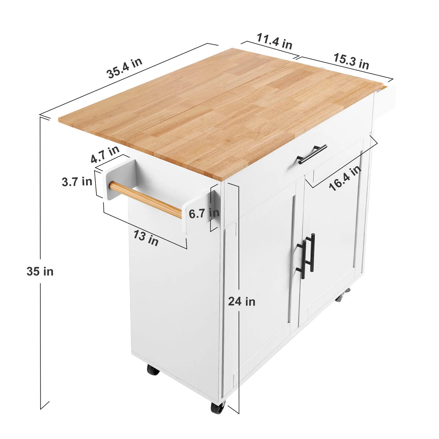 Vevor Valkyrie Kitchen Cart — 2-Door, 3-Drawer Mobile Island of Steel & Style | Rubberwood Top Rolling Bar Fortress for Hardcore Homes