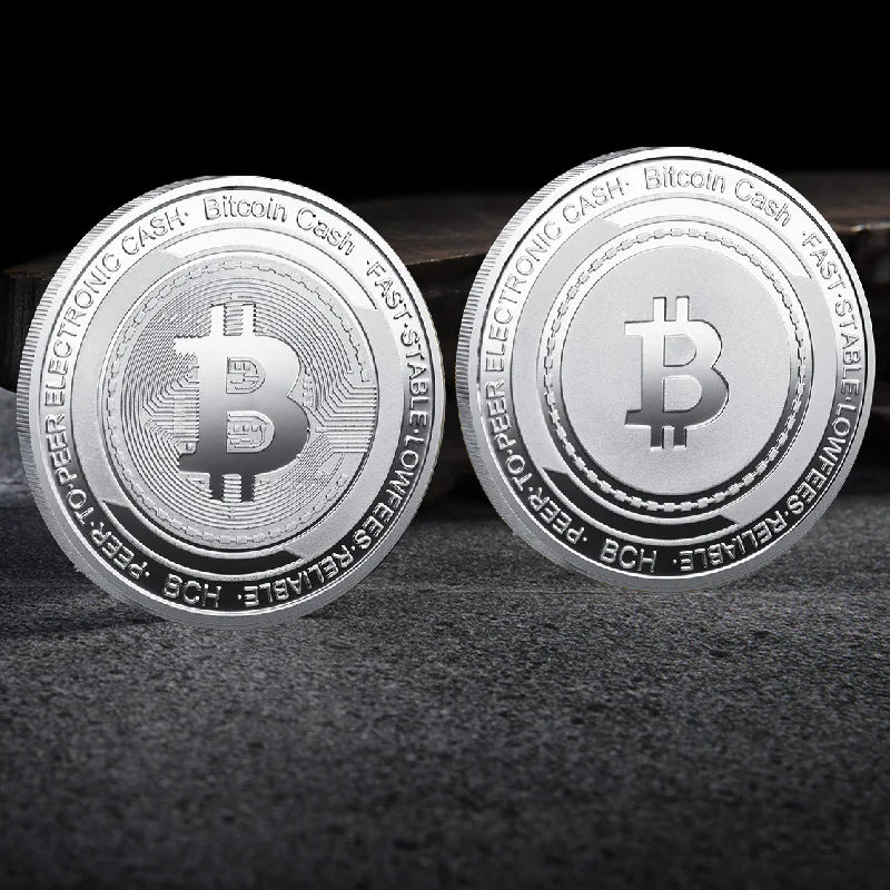 Bitcoin Crypto Coin Collection Gold Silver Commemorative Metal Souvenir Coins