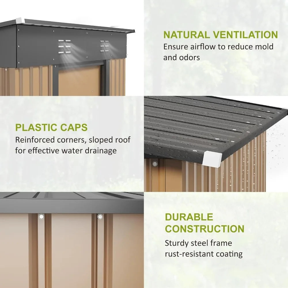 Outdoor Storage Shed 6x4 FT - Metal Garden Shed with Anti-Corrosion Steel Construction and Sloping Roof for Backyard Organization - Premium shed from Lizard Vigilante - Just $218.88! Shop now at Lizard Vigilante