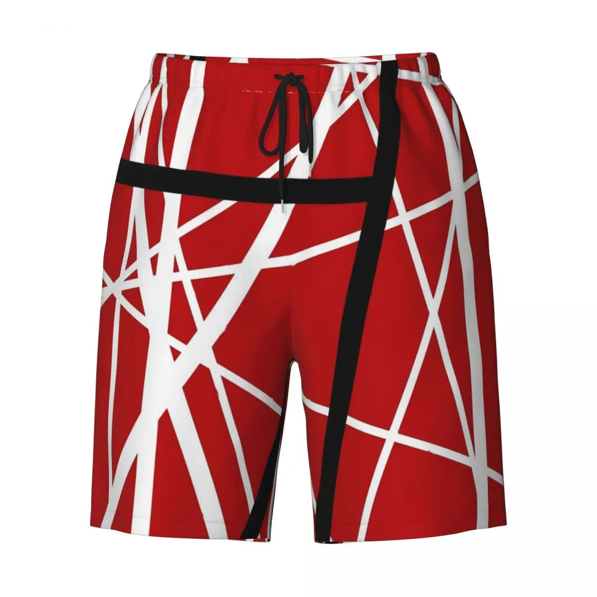 Van Halen Summer Stripes Gym & Swim Shorts – Fast-Dry Digital Print Board Shorts for Men’s Beach Adventures - Premium shorts from Lizard Vigilante - Just $38.88! Shop now at Lizard Vigilante