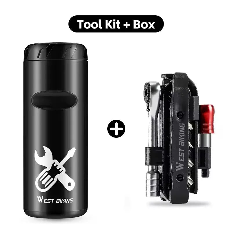 West Biking Portable Cycling Tool Bottle Pod Tire Repair Kit Storage Capsule