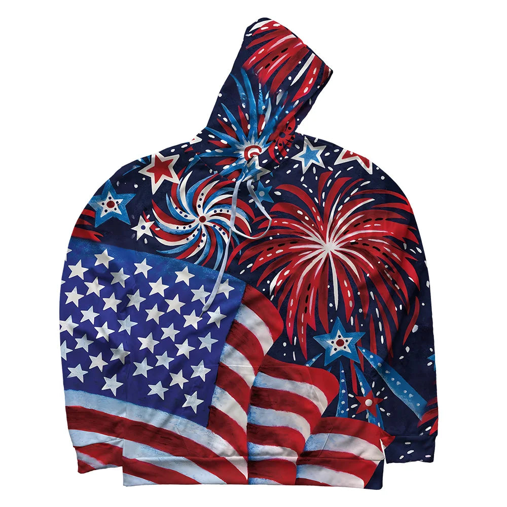 Limited Edition: American Flag Fireworks & Freedom Hoodie - Premium Long-sleeve hoodie from Lizard Vigilante - Just $49.99! Shop now at Lizard Vigilante