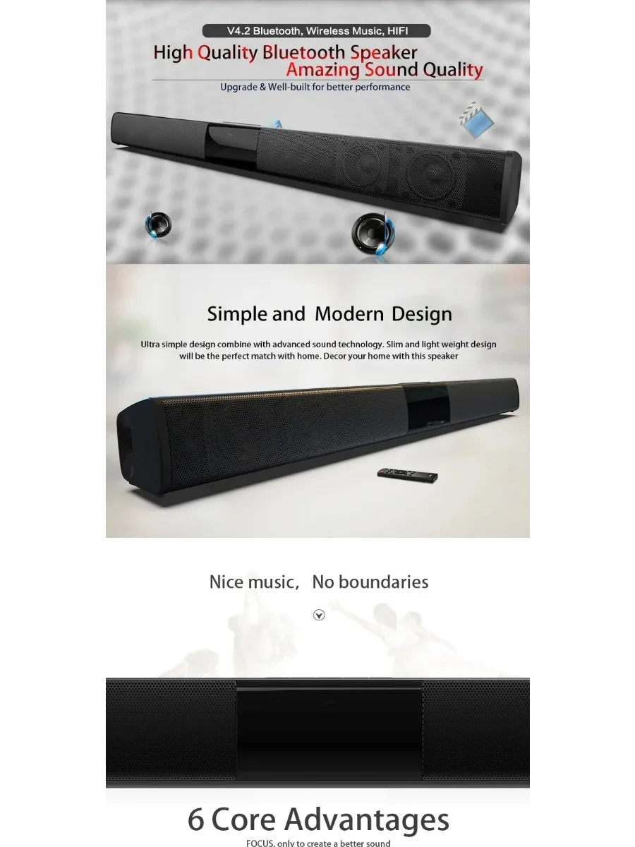 Powerful Wireless Bluetooth Speaker for Home Theater Computer TV Car Sound Box Soundbar Heavy Bass Subwoofer Radio caixa de som