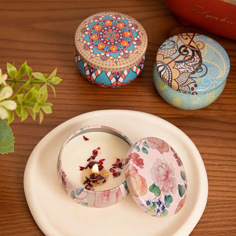 Osmanthus Gardenia Fragrance Candles with Petals Small Romantic Fragrance Candles for Girls' Birthday Gifts Home Aromatherapy