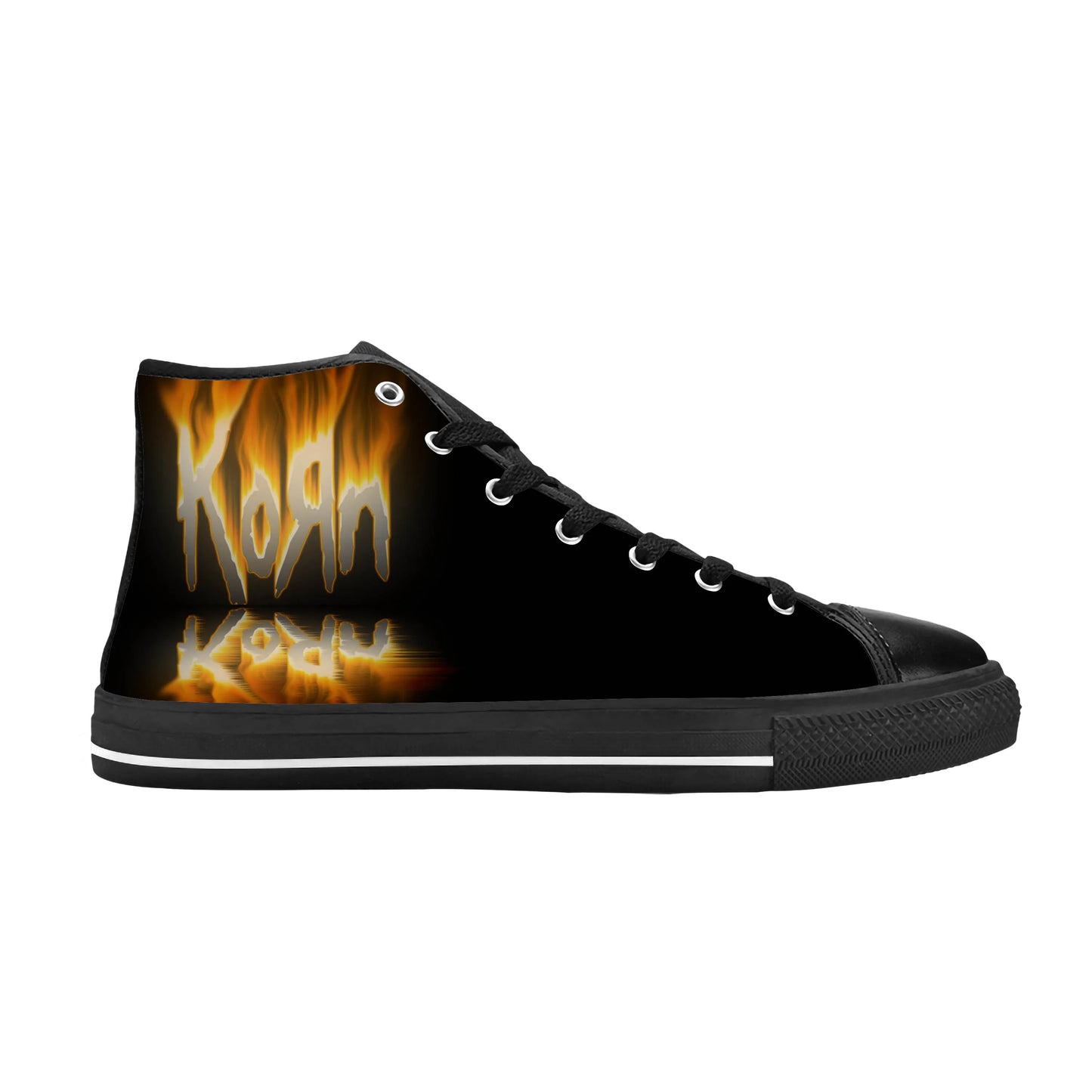 Korn 3D Print High Top Sneakers – Metal Rock Band Canvas Shoes for Men & Women | Comfortable, Breathable, and Stylish - Premium shoes from Lizard Vigilante - Just $48.88! Shop now at Lizard Vigilante