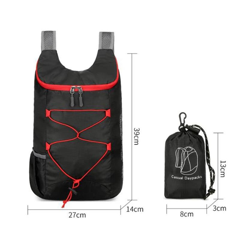 Multifunctional Outdoor Folding Backpack High Density Lightweight Waterproof Nylon Fabric Sports Back Carry Bag for Camping Hiking Travel - Lizard Vigilante