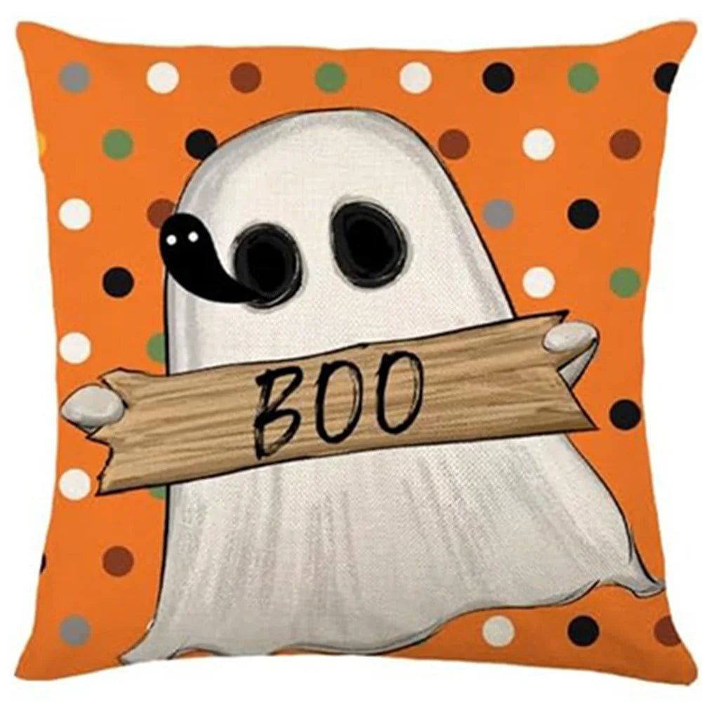Halloween Pillowcases: Cat, Ghost, and Pumpkin Themed Decor! Sofa cushion cover, holiday party decoration, gift