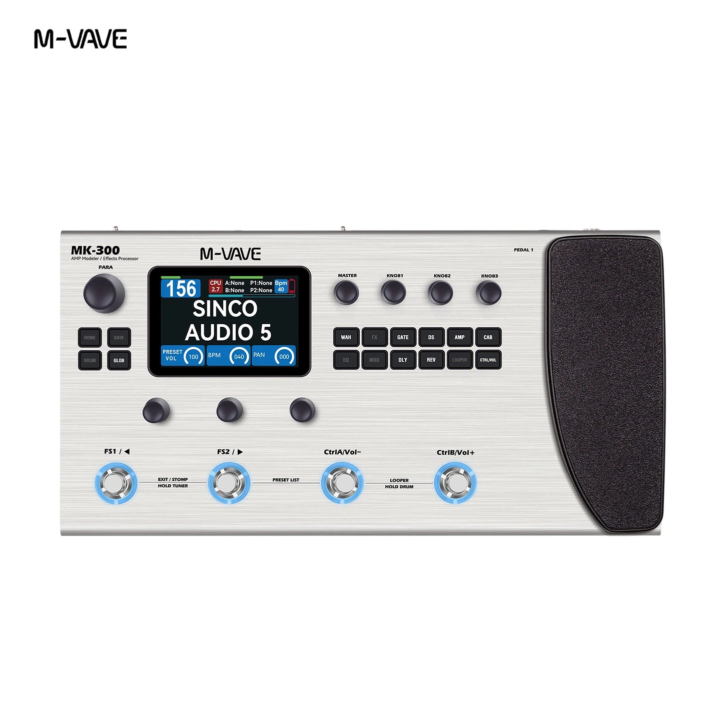 M-VAVE MK-300 Neural Guitar Multi-Effect Beast – 120 Amps, 360 FX, 10h Battery, Stereo Looper & Drum Arsenal