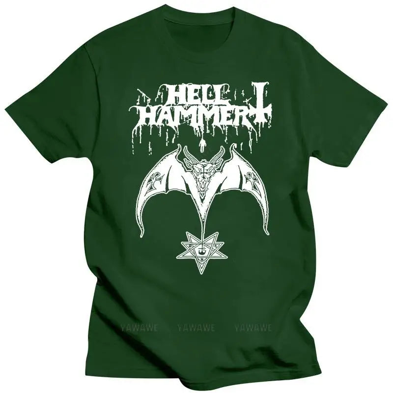 Hellhammer Black Metal Band T-Shirt – Men's Casual Short Sleeve Fashion Print Tee - Premium T-shirt from Lizard Vigilante - Just $23.88! Shop now at Lizard Vigilante