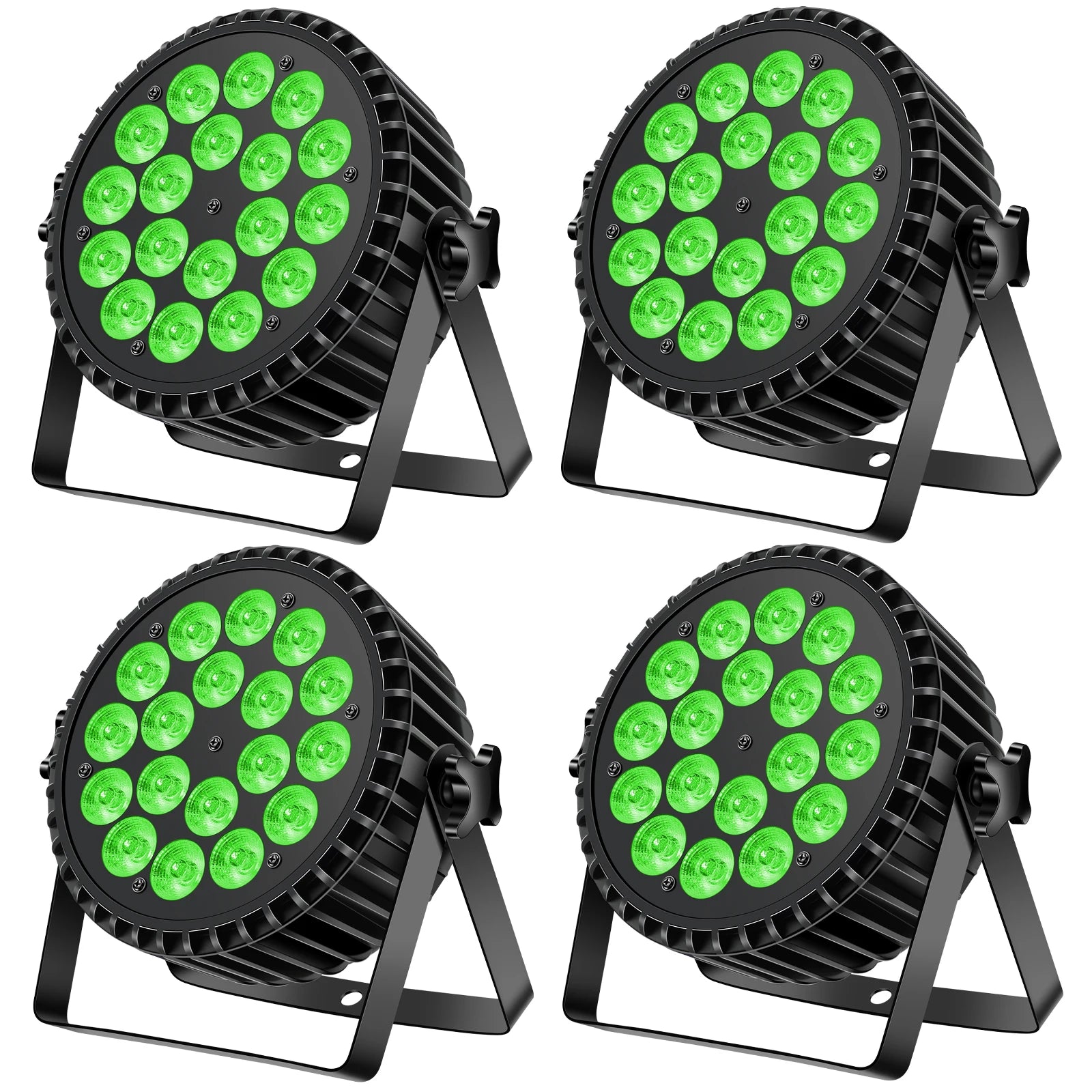 Fieryzeal 4PCS LED Par Light 200W 4 IN 1 RGBW DMX Stage Flat Par Lighting Effect DJ Disco Party Holiday Bar Wedding Show Lights - Premium  from Lizard Vigilante - Just $321.99! Shop now at Lizard Vigilante