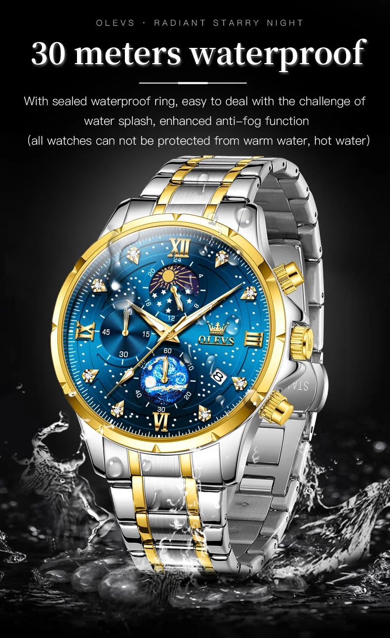 OLEVS 9807 Men's Luxury Watch - A Celestial Timepiece - Premium watches from Lizard Vigilante - Just $55.99! Shop now at Lizard Vigilante