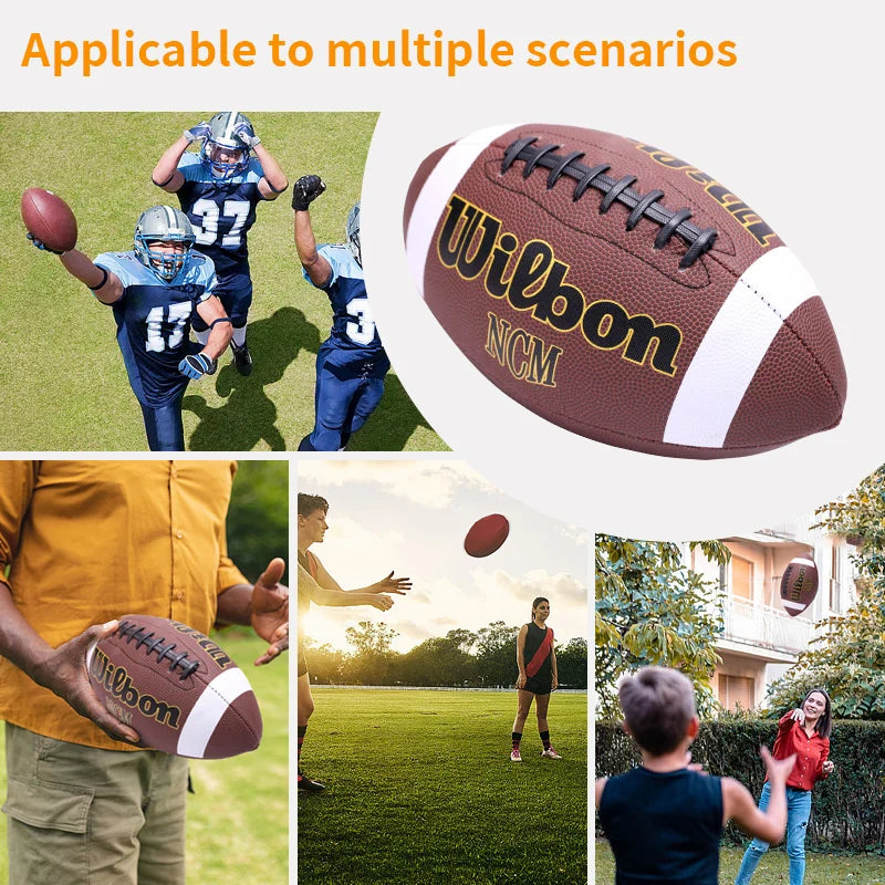 Official PU Leather Wilson American Football Balls Adult Kids 1PC High Quality Sports Size 3 6 9 Grip - Premium football from Lizard Vigilante - Just $22.99! Shop now at Lizard Vigilante