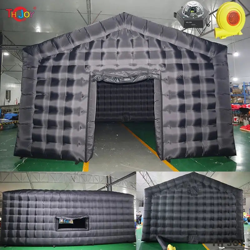 7x5m Disco Light N Fog Machine Black Cube Blow Up Bar Tent Inflatable Nightclub Portable Inflatable Party Tent Free Air Shipping