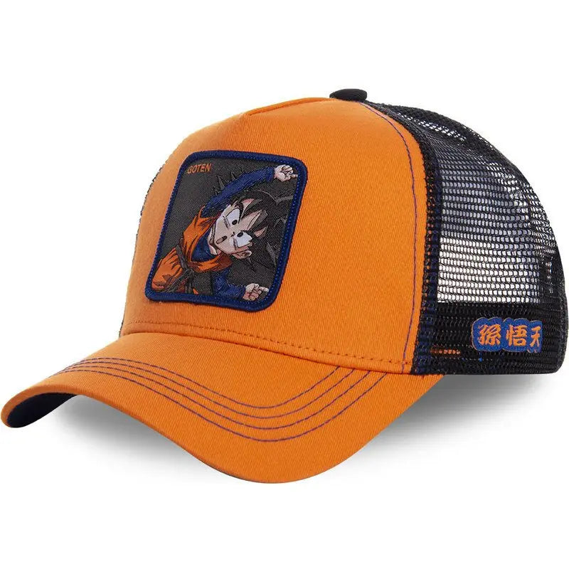 New Dragon Ball Trucker Hat Son Goku Cap Summer Travel Peaked Cap Men's Embroidery Hip-Hop Cap Style Sun Visor Adjustable Mesh - Premium cap from Lizard Vigilante - Just $4.99! Shop now at Lizard Vigilante