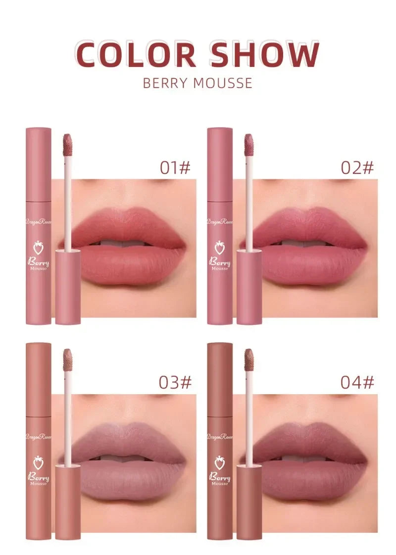 Nude Matte Lip Gloss 12 Colors Long-lasting Velvet Lipstick Waterproof Non-fade Non-stick Cup Lipsticks Women Makeup Cosmetic