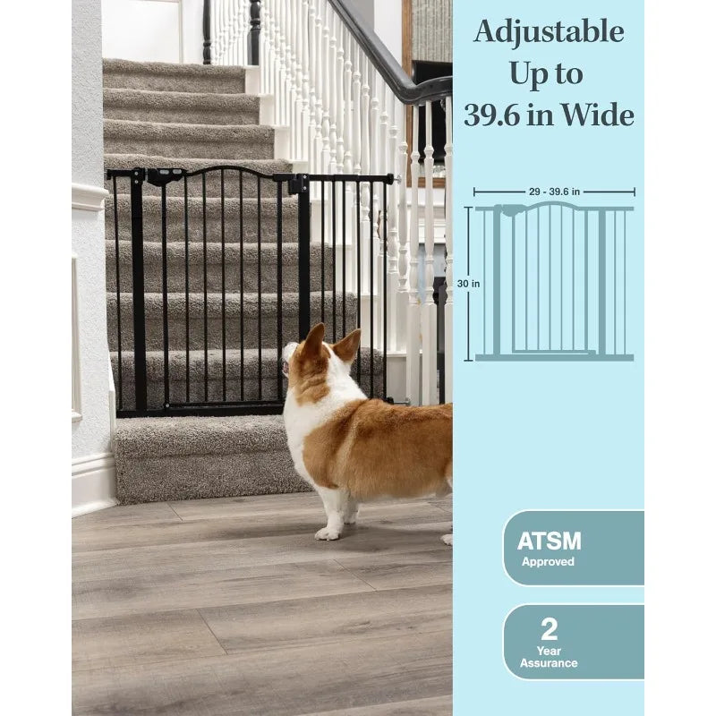 39.6” Dog Gate for Stairs & Doorways, 30" Tall Baby Gate Pressure Mount Pet Gates, Easy Step Auto Close Both Sides Walk Thru - Premium  from Lizard Vigilante - Just $82.99! Shop now at Lizard Vigilante