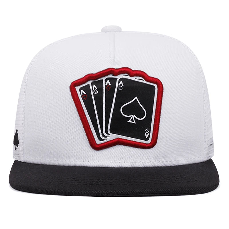 Lizard Vigilante Snapback Cap with Embroidered Ace of Spades Playing Card Design - Unisex Adjustable Sun Hat - Premium hat from Lizard Vigilante - Just $19.99! Shop now at Lizard Vigilante