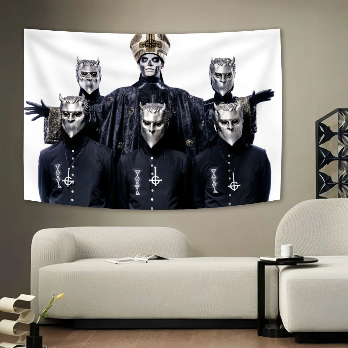 Ghost Tapestry - Underground Metal Pop Singer Rock Banner Flags, 100% Polyester Wall Hanging - Premium tapestry from Lizard Vigilante - Just $11.99! Shop now at Lizard Vigilante