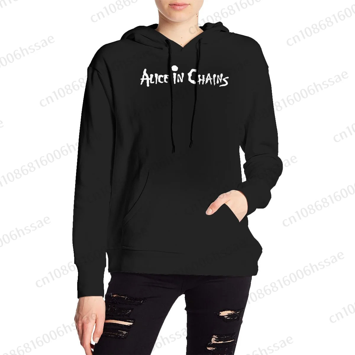 Alice in Chains Fleece Hoodie – Autumn/Winter Metal Band Pullover for Men & Women - Premium Long-sleeve hoodie from Lizard Vigilante - Just $32.88! Shop now at Lizard Vigilante