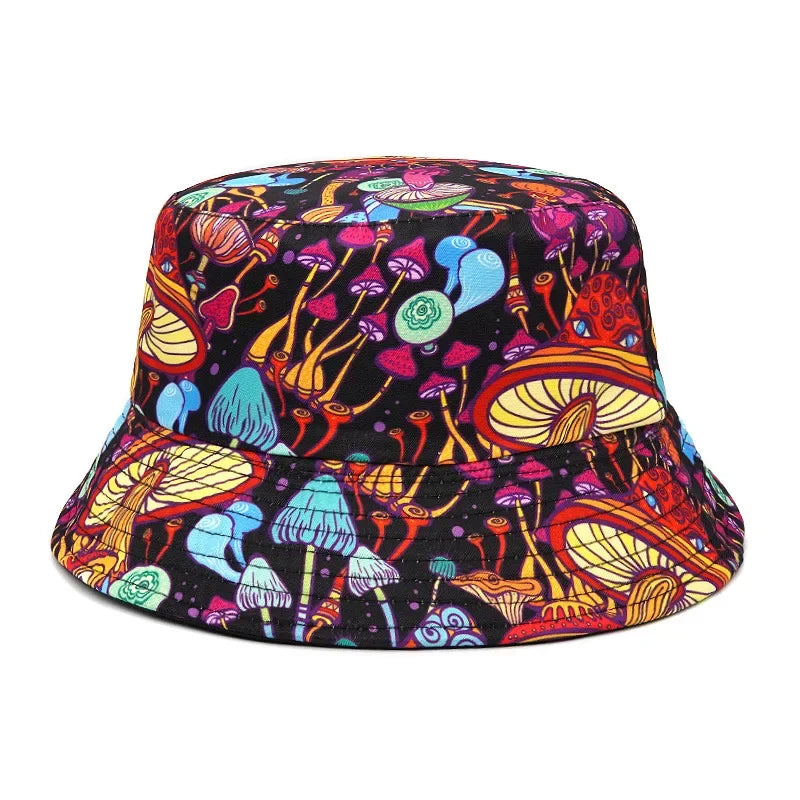 Summer Sun Protection Bucket Hat for Men Women Panama Cap Print Hip Hop Gorros Fishing Fisherman Hat Double Side Wear Fashion - Premium T-Shirts from Lizard Vigilante - Just $7.99! Shop now at Lizard Vigilante