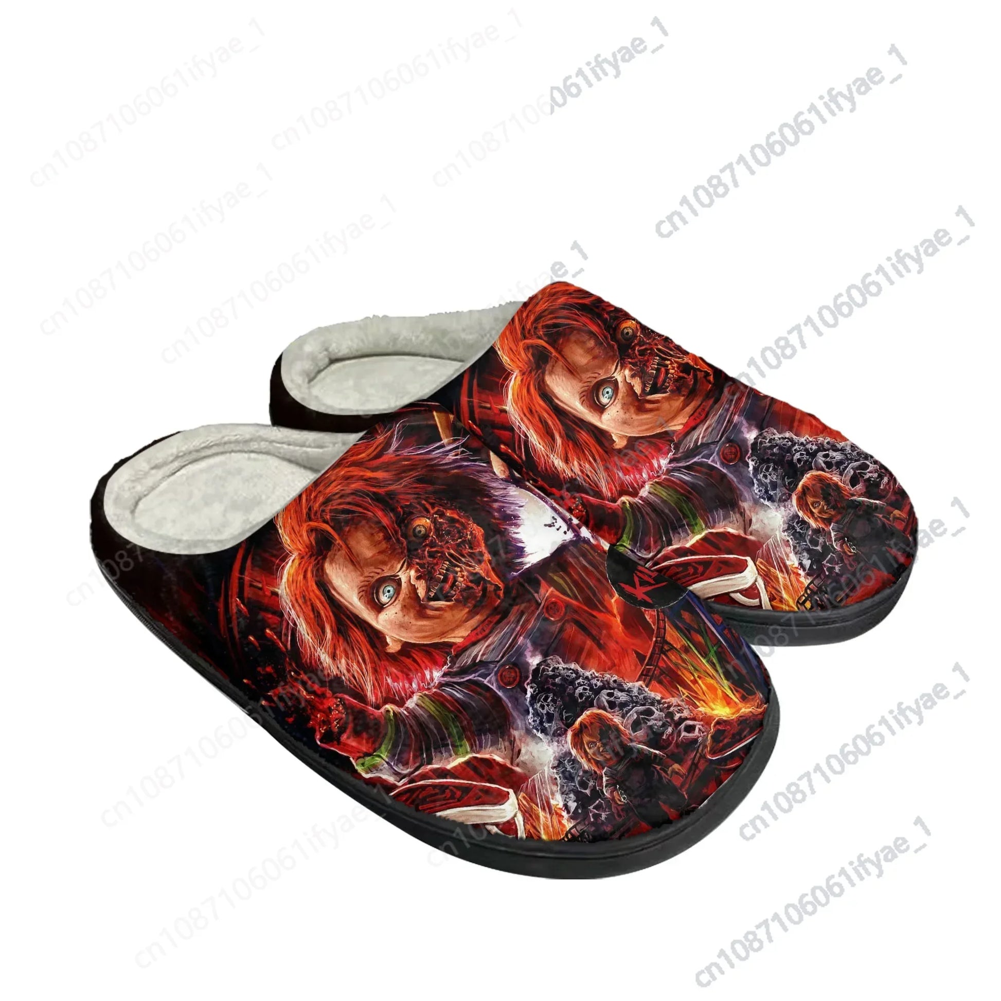 Unisex Child’s Play Chucky Slippers Plush Indoor Cotton Slippers for Comfort | Cozy Bedroom Footwear for Horror Fans - Premium slippers from Lizard Vigilante - Just $29.95! Shop now at Lizard Vigilante