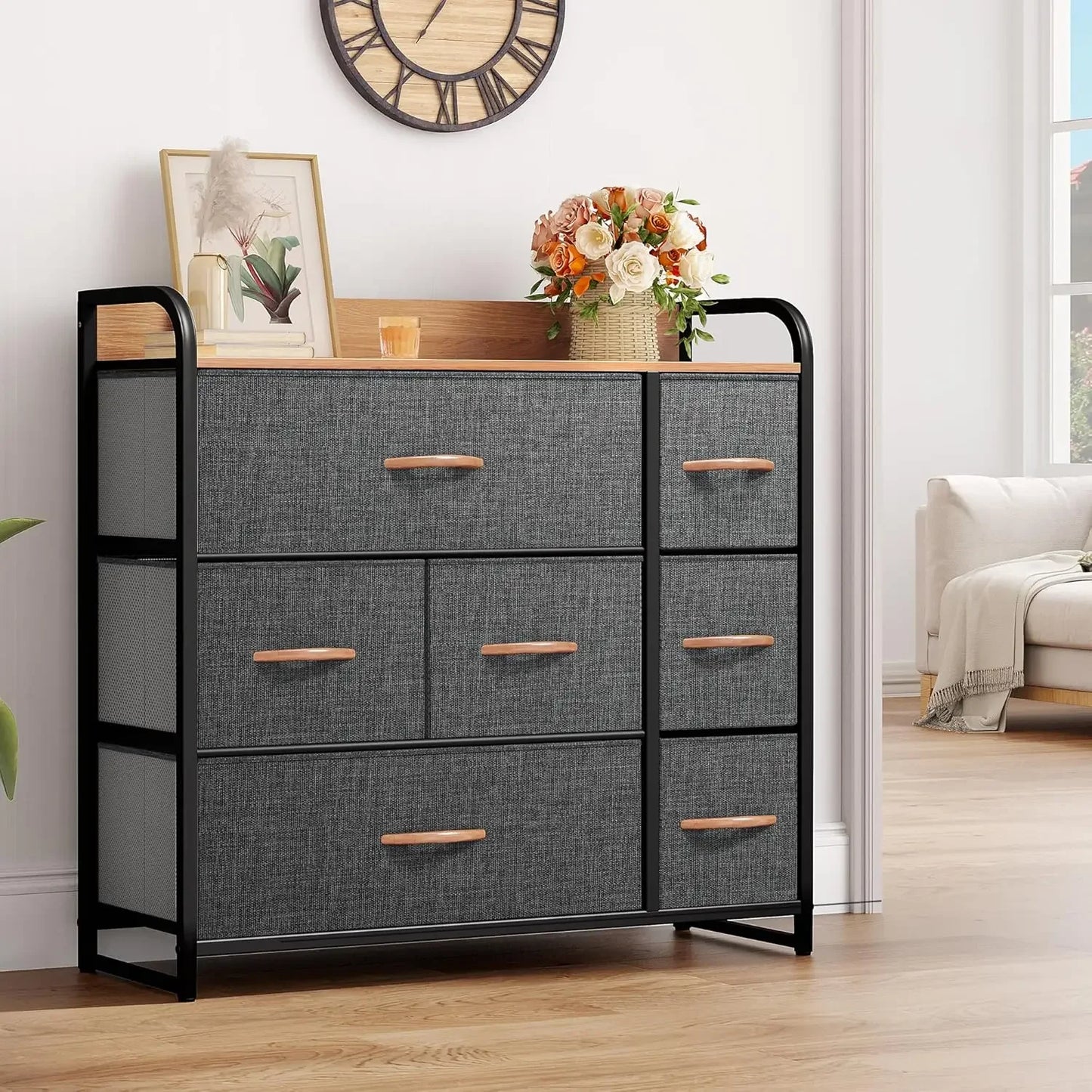 Drawer Fabric Storage Tower Organizer Unit Multicolor Bedroom Living Room Hallway Closets Steel Frame - Premium  from Lizard Vigilante - Just $89.99! Shop now at Lizard Vigilante