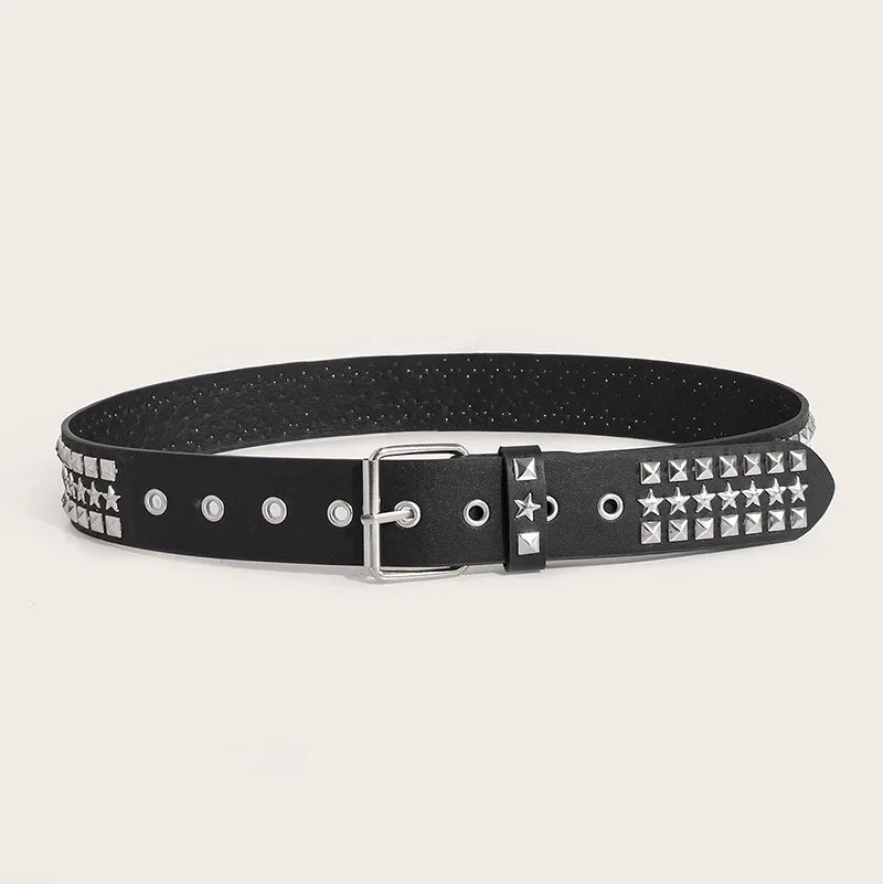 Gothic Punk Faux Leather Belt - Adjustable Unisex Wide Belt - Premium belt from Lizard Vigilante - Just $26.99! Shop now at Lizard Vigilante