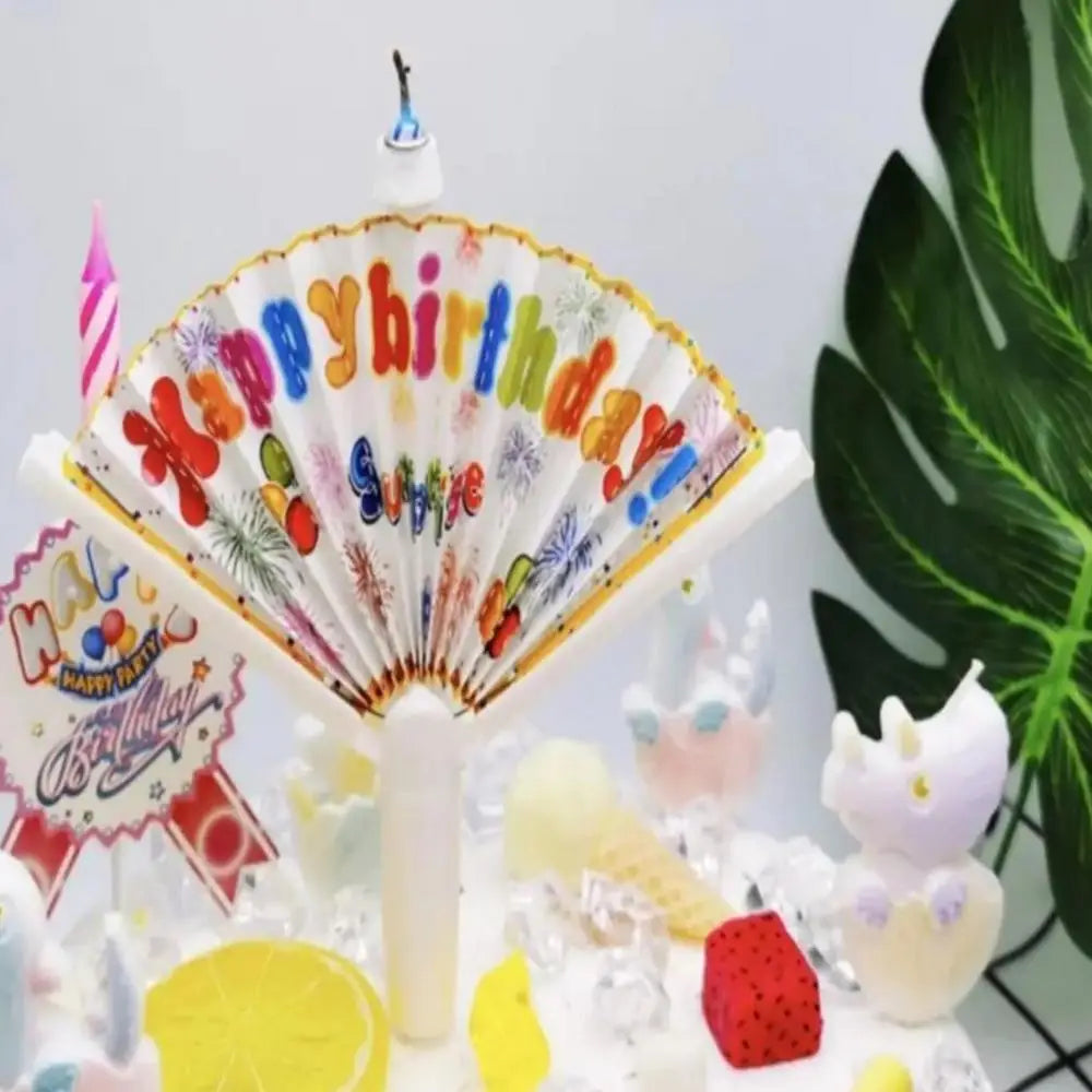Happy Birthday Candle Fan-Shaped Birthday Candle Supplies Birthday Cake Candle Decor Funny Candles for Decorating Birthday Theme
