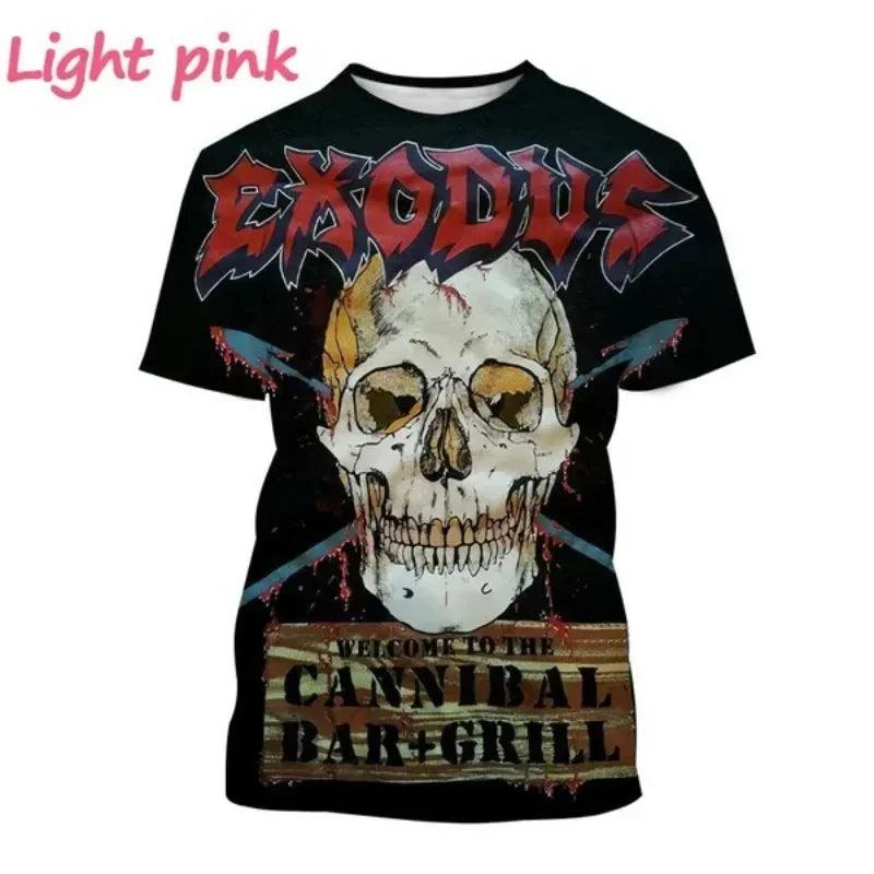 Metal Rock Exodus Band 3D Print O-Neck Tshirt Men Fashion Tees Casual Short Sleeve Oversized  Y2K Harajuku Unisex Clothing - Premium T-Shirt from Lizard Vigilante - Just $23.99! Shop now at Lizard Vigilante