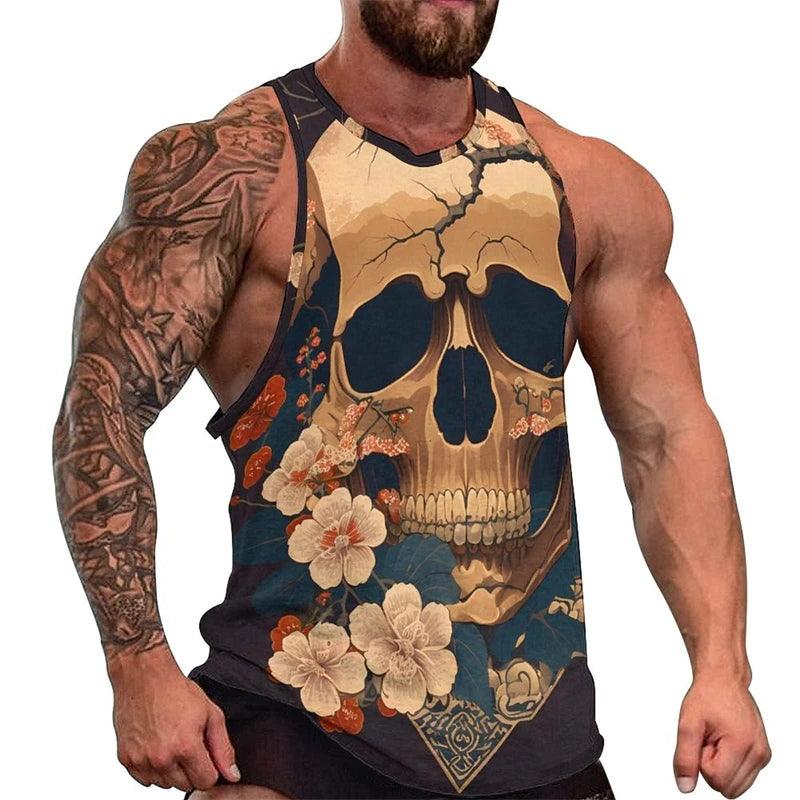 Fashion Skull 3D Print Men's Tank Top – Casual Hip Hop Graphic Tee | Streetwear Fitness Summer Sleeveless Shirt - Premium Tank Top from Lizard Vigilante - Just $23.99! Shop now at Lizard Vigilante