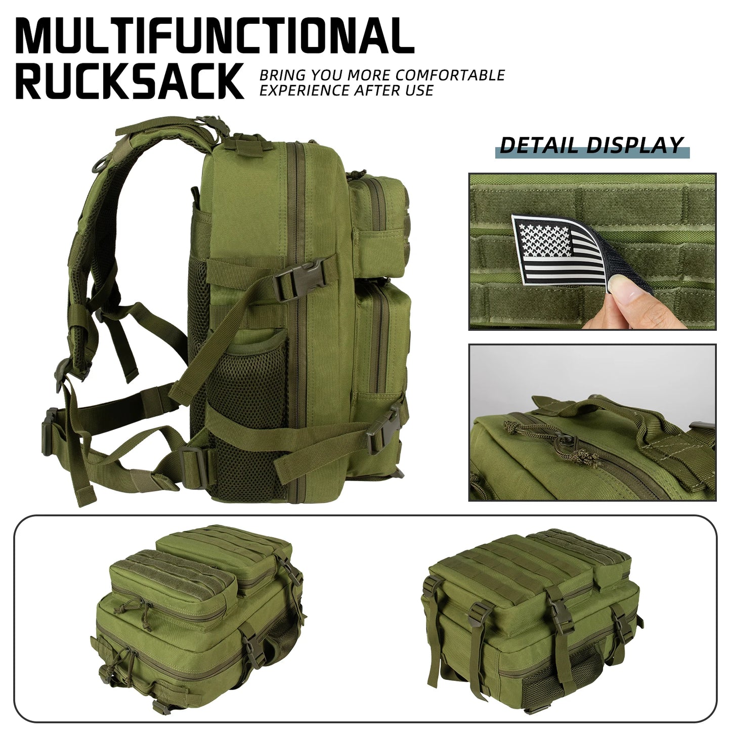 25L Military Tactical Backpacks For Men Camping Hiking Trekking Daypack With Removable Water Bottle Pouch Bug Out Bag Lage MOLLE - Premium  from Lizard Vigilante - Just $39.99! Shop now at Lizard Vigilante