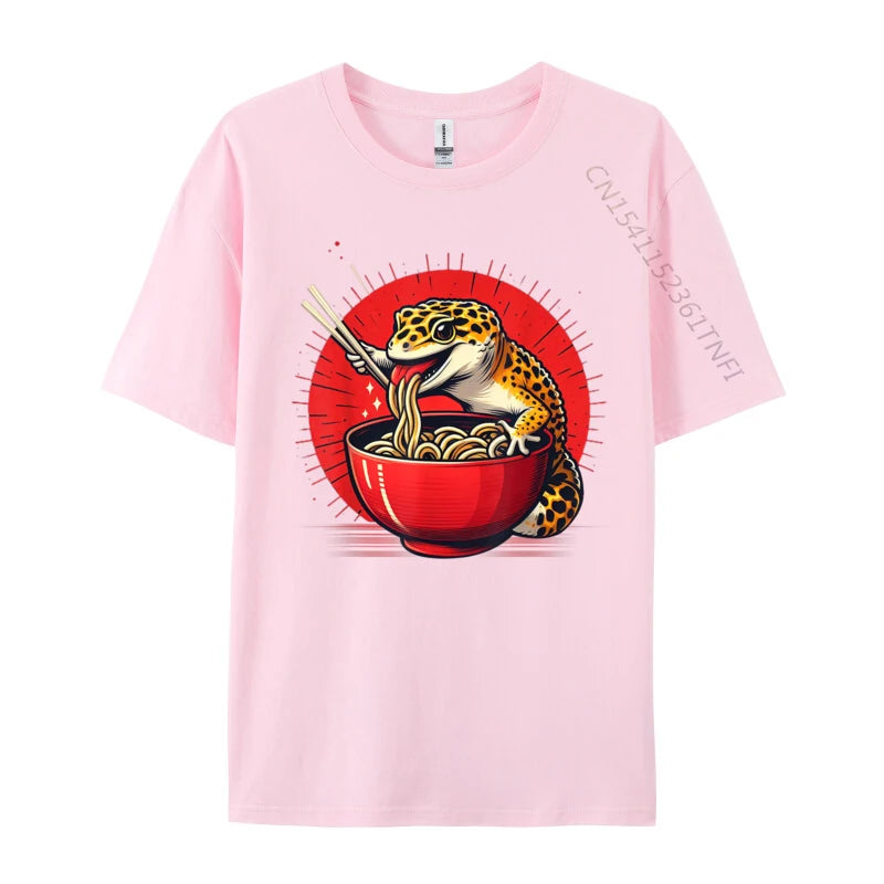 Kawaii Gecko Ramen 3D Printed Streetwear Tee – Premium Cotton Custom Graphic Shirt for Anime, Punk & Fashion Lovers - Premium tee from Lizard Vigilante - Just $23.88! Shop now at Lizard Vigilante