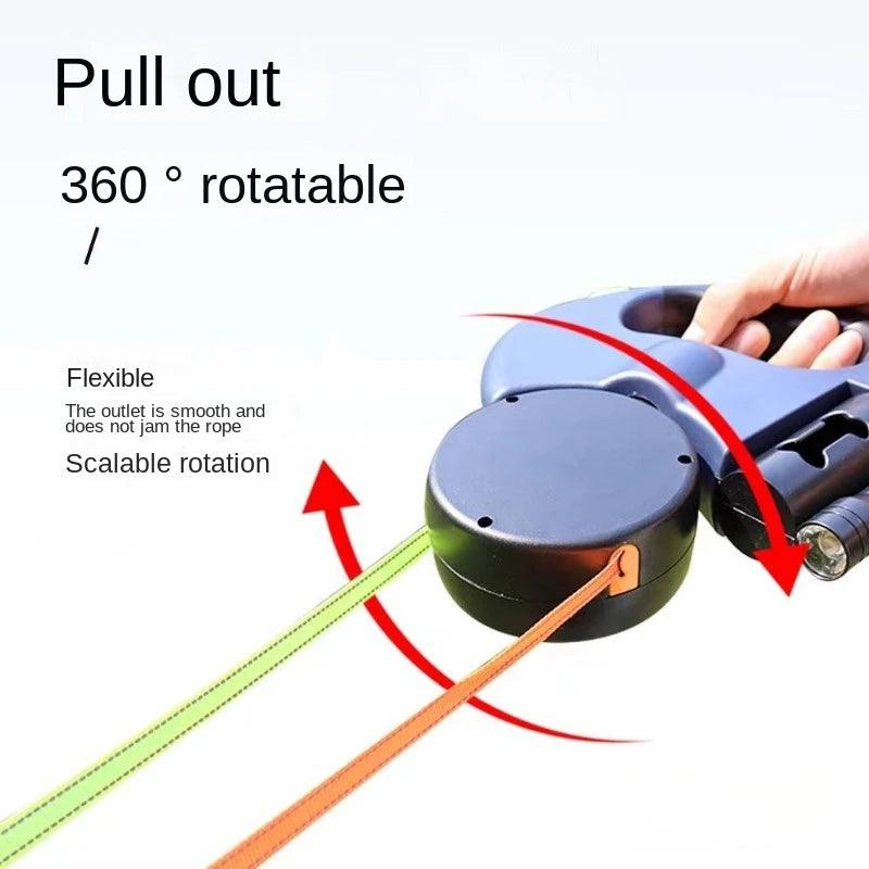 Double dog Leash Light retractable roulette double end leash Portable rotating pet leash for 2 dogs walking pet supplies - Premium dog leash from Lizard Vigilante - Just $36.99! Shop now at Lizard Vigilante