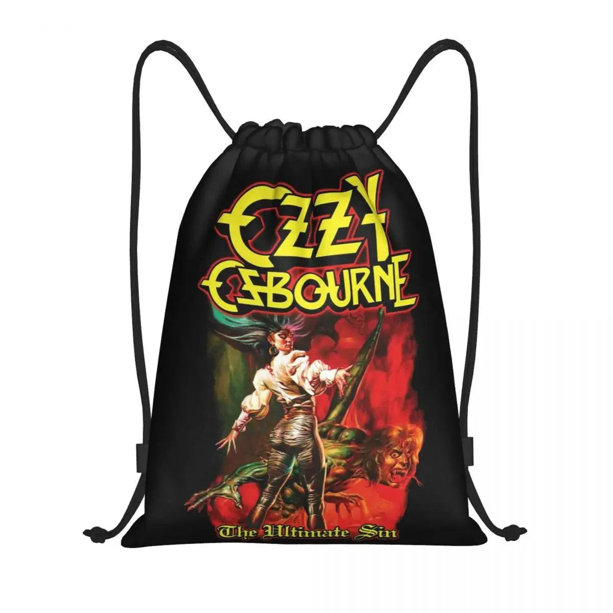 Ozzy Osbourne Drawstring Backpack | Heavy Metal Rock Bag - Premium backpack from Lizard Vigilante - Just $4.99! Shop now at Lizard Vigilante