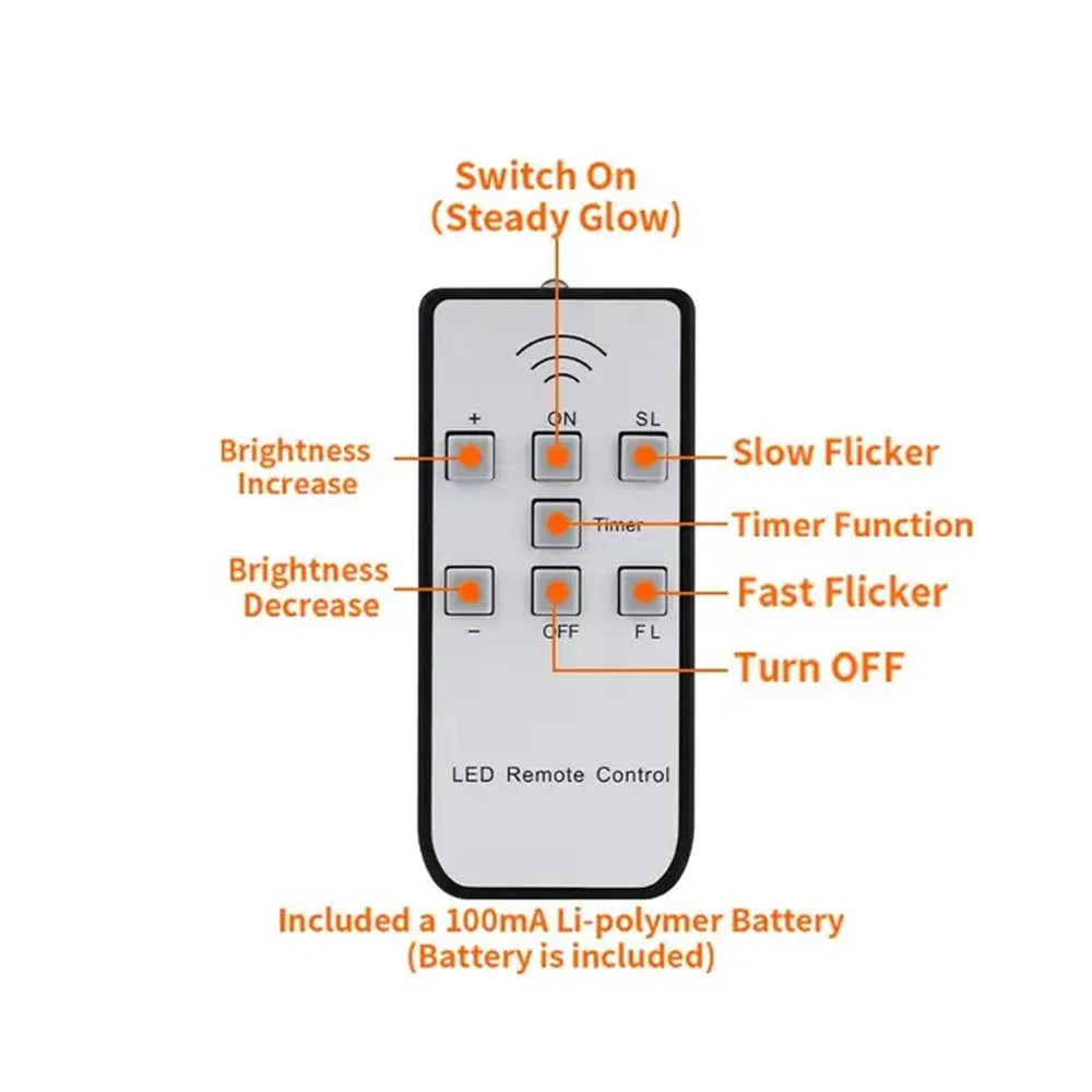 LED Floating Candle for Home Decoration, Flickering Flame, Timing Remote, Battery Operated, Halloween, Christmas,Black Candle
