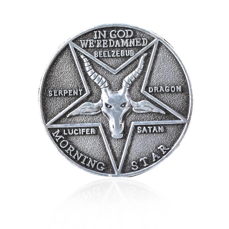 Lucifer Morningstar Commemorative Coin – Satanic Pentecost Cosplay Metal Badge for Halloween & TV Show Fans - Premium  from Lizard Vigilante - Just $16.66! Shop now at Lizard Vigilante