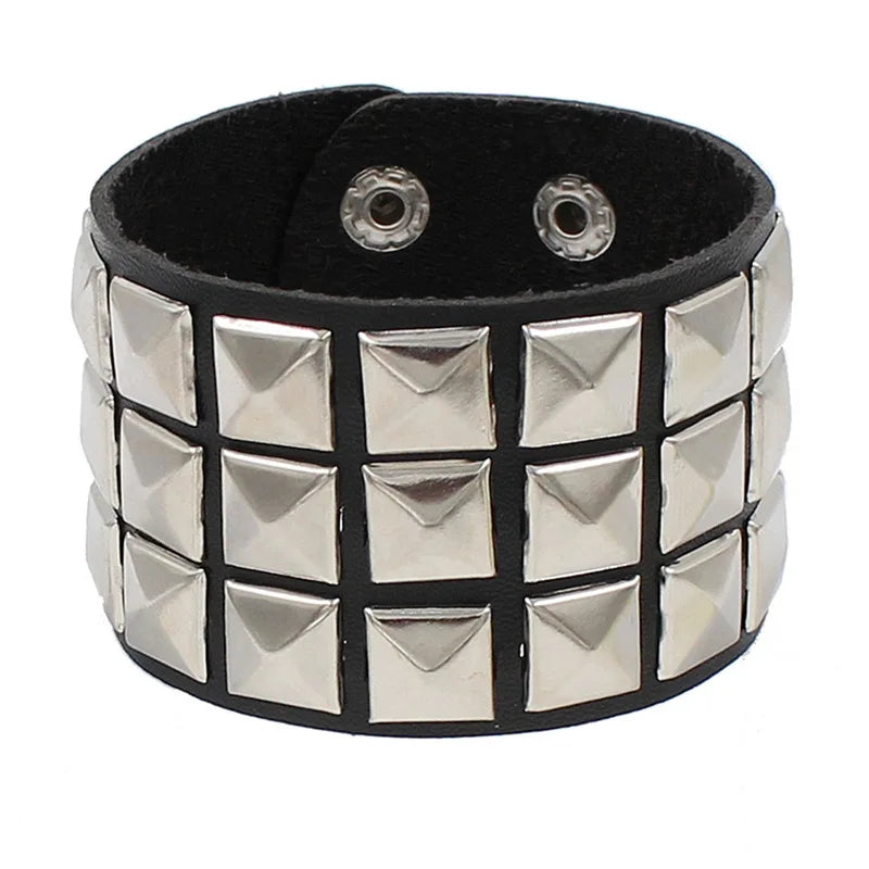 Punk Skull Goth Cuff Bracelet – New Bold, Edgy Style for Men and Women! - Premium bracelets from Lizard Vigilante - Just $18.88! Shop now at Lizard Vigilante