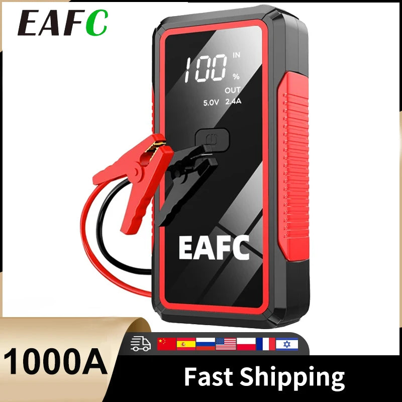 High-Power Car Jump Starter 1000A – Emergency Battery Charger & Power Bank for 12V Diesel and Gasoline Vehicles - Premium battery charger from Lizard Vigilante - Just $40.99! Shop now at Lizard Vigilante