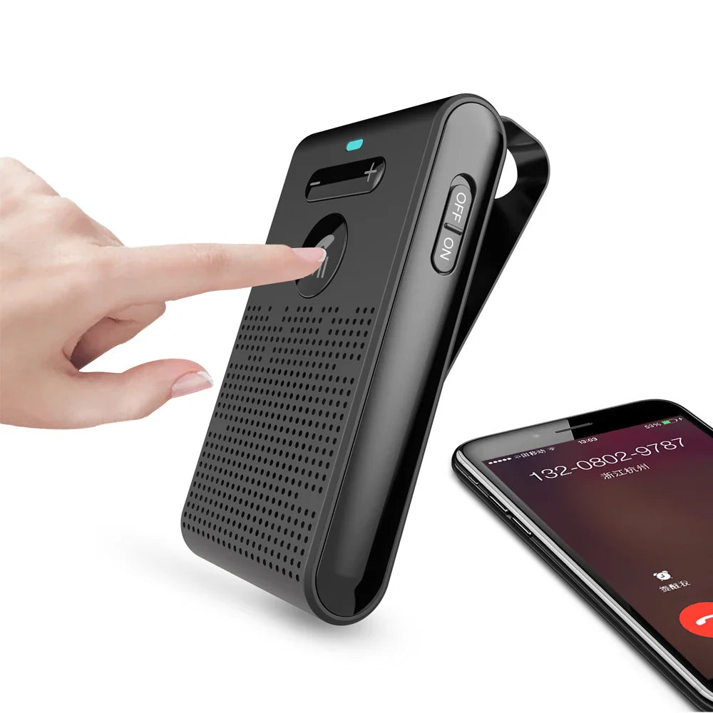 Bluetooth 5.4 Speaker Handsfree Car Kit Sun Visor Clip Wireless Audio Receiver Speakerphone Music Player Car Accessories