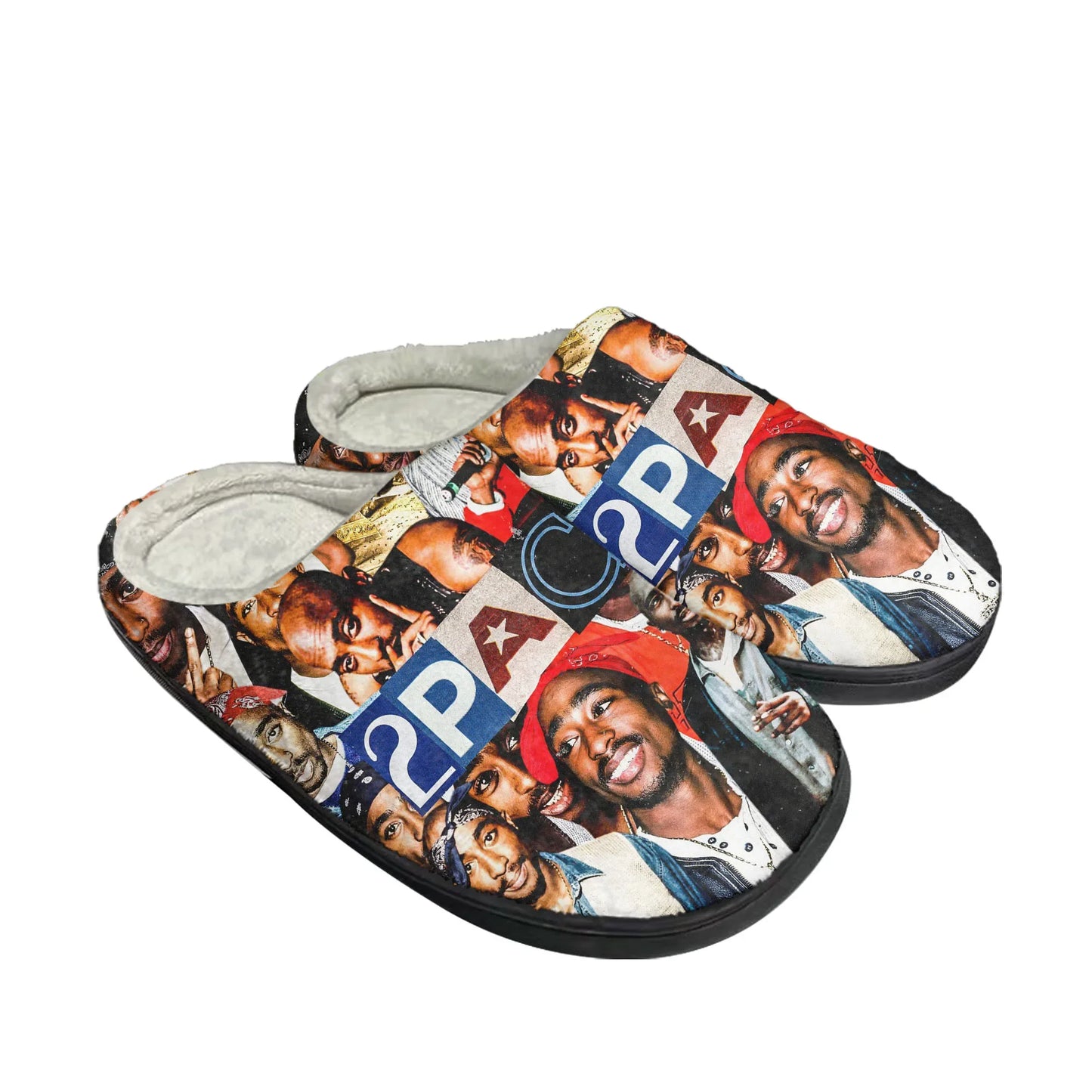 2Pac "All Eyez on Me" Home Slippers – Plush Cotton Sandals for Men and Women | Tupac Inspired Casual Warm Winter Shoes - Premium slippers from Lizard Vigilante - Just $29.99! Shop now at Lizard Vigilante