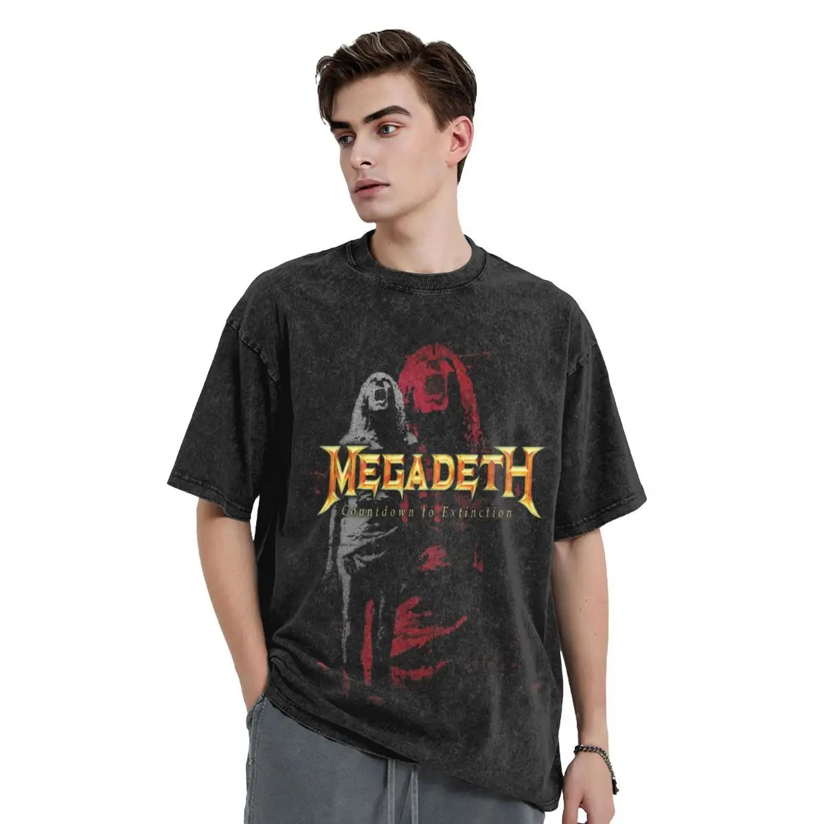 Countdown to Extinction Metal Rock T-Shirt – Megadeth-Inspired Thrasher Streetwear Graphic Tee for Men - Premium T-shirt from Lizard Vigilante - Just $32.99! Shop now at Lizard Vigilante