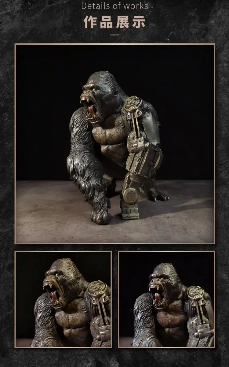 Famous sculptor Collectible works Postmodernism bronze Sculpture ART Mechanical gorilla HOME office Bar Decorative statue