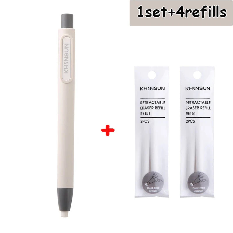 Retractable Pencil Eraser Pencil Rubber Eraser Correction Supplies Writing Correction School Stationery Office Supplies