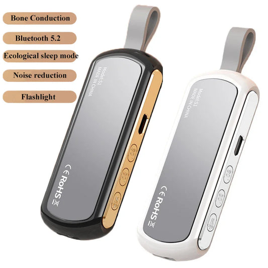 Wireless Bone Conduction Speaker Bluetooth 5.2 Under Pillow Noise Reduction Speaker Stereo Music Player with Flashlight Sleep