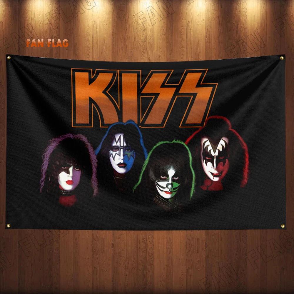 Kiss Heavy Rock Band Flag 3x5ft – Polyester Printed Banner for Home or Bedroom Decoration - Premium banner from Lizard Vigilante - Just $17.99! Shop now at Lizard Vigilante