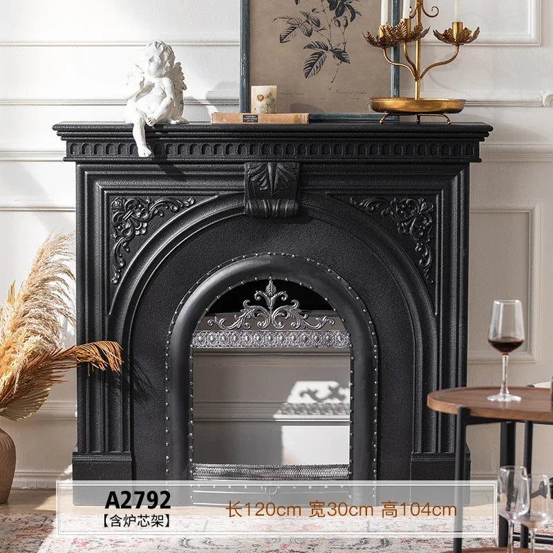 Timeless Glow: ZC Retro Solid Wood Decorative Fireplace Cabinet with Simulated Flame Heating for Luxe Living Rooms - Premium fireplace from dsers - Just $810.99! Shop now at Lizard Vigilante